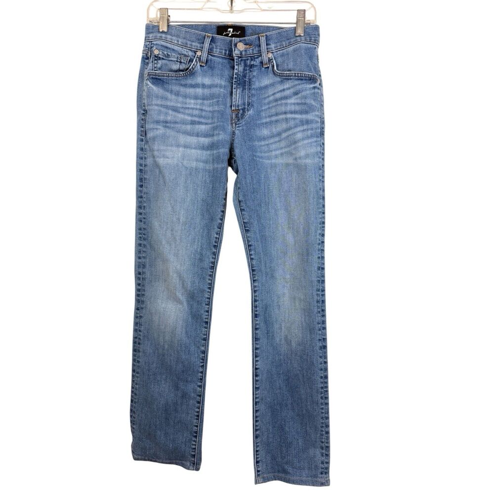 7 For All Mankind Slimmy Jeans Men Sz 28x29 Luxe Performance Light Wash